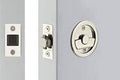 Satin Nickel Round Tubular Privacy Pocket Door Lock H9115