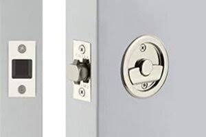 Satin Nickel Round Tubular Privacy Pocket Door Lock H9115