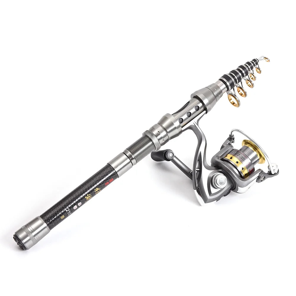 Telescopic Rod and Spinning Reel Combo Fishing Kit with Carrier Bag Case G572