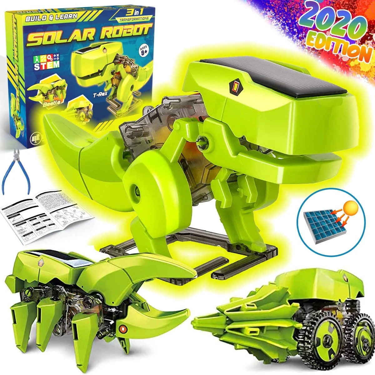 Solar Robot Kit 3-in-1 DIY Dinosaurs Science Kits Toys P8103