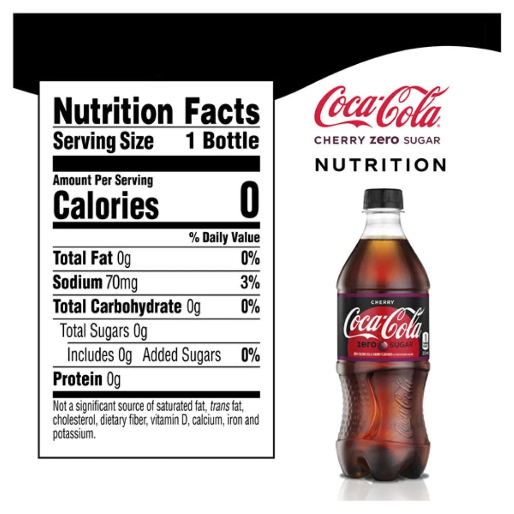 Cherry Zero Soda 20oz Bottles (Pack of 12) K302018