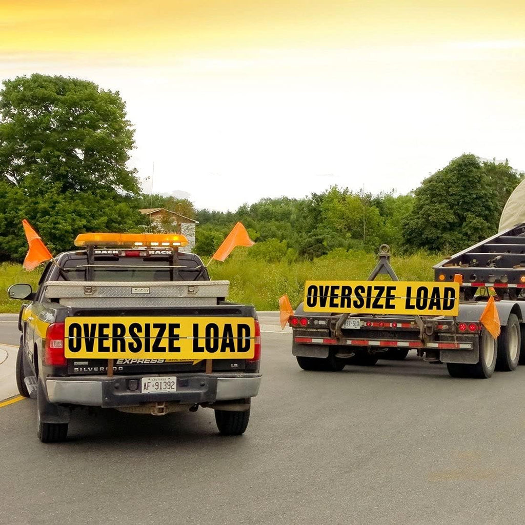 Oversize Load Sign for Escort Vehicles - Hinged Aluminum - 12 Inch x 60 Inch N941