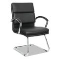 Slim Profile Soft Leather Guest Chair, Black/Chrome S1796