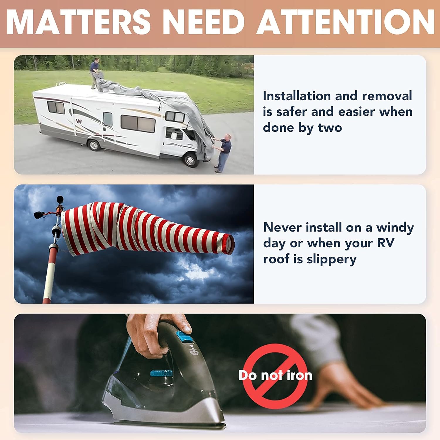 4-Layer Windproof Camper Trailer Cover with Tongue Jack Cover, Tire Covers, Gutter Covers E622588