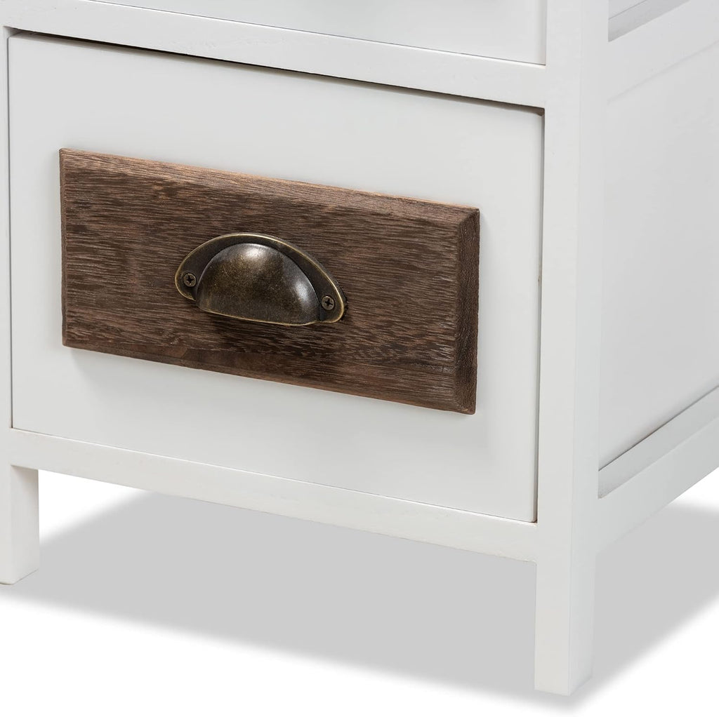 Walnut Brown/White Multipurpose Shelving and Cabinets V8419