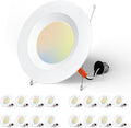 16 Pack 4CCT LED Recessed Lighting with Baffle Trim M904861