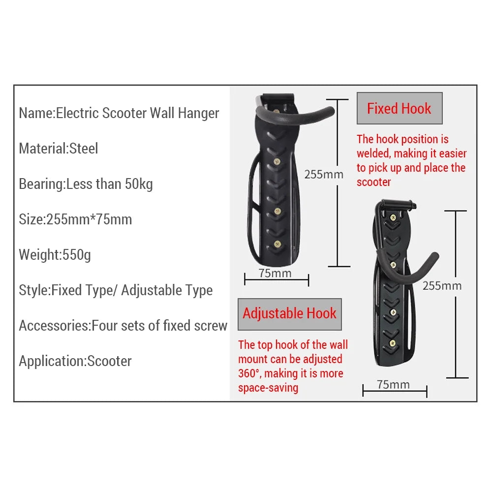 Steel Wall Mount Hangers for Electric Scooters K788