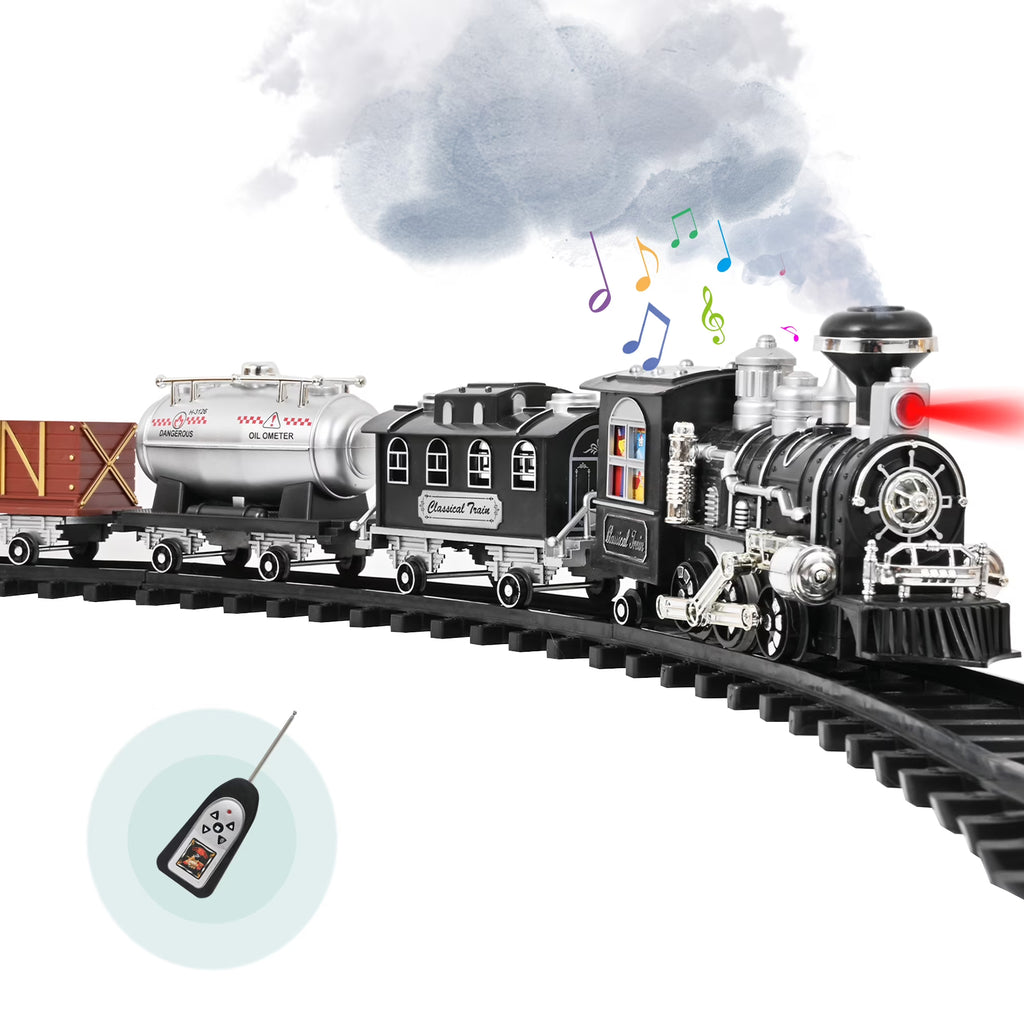 RC Train Toy with Smoke Sound and Light D368978