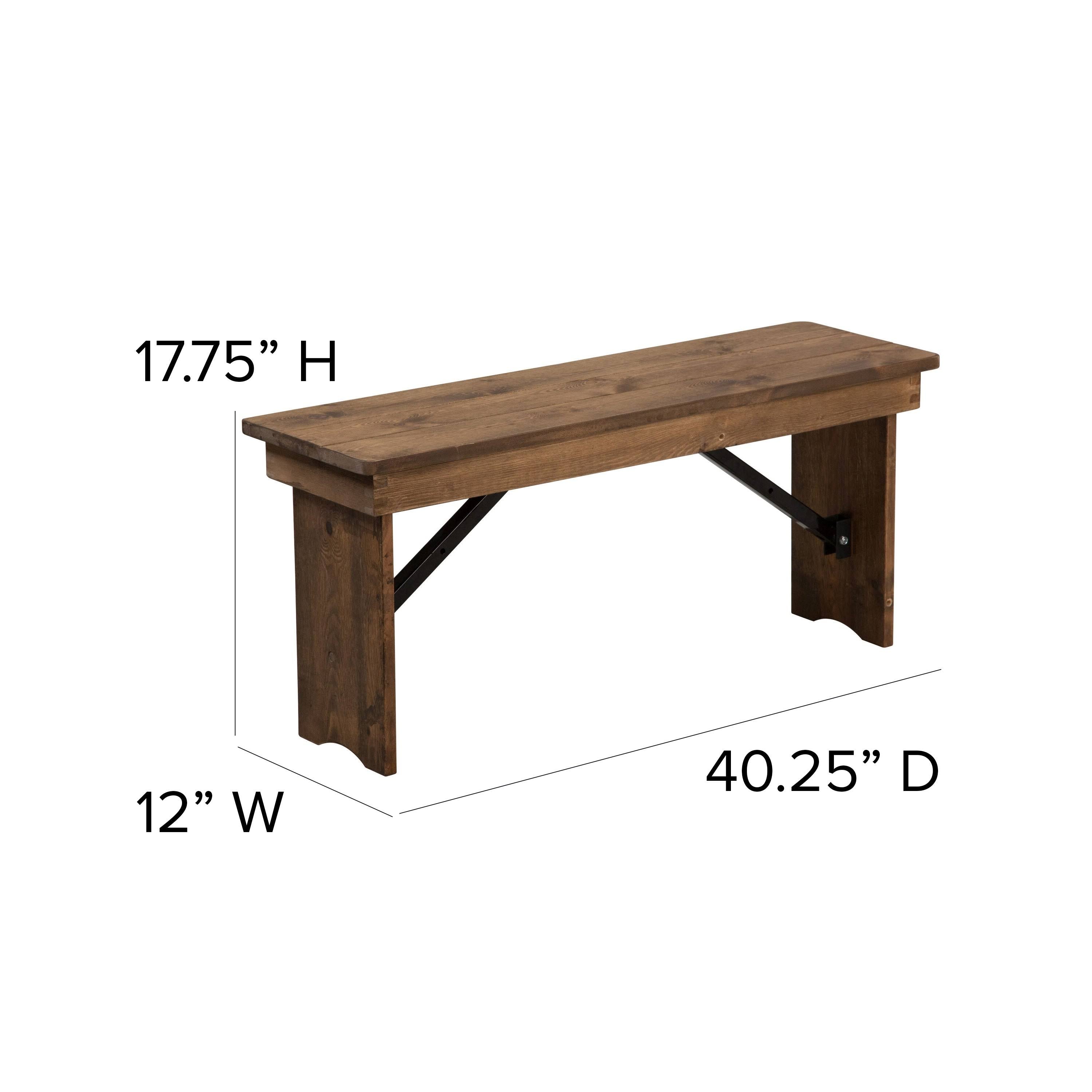 Solid Pine Folding Farm Bench R590705