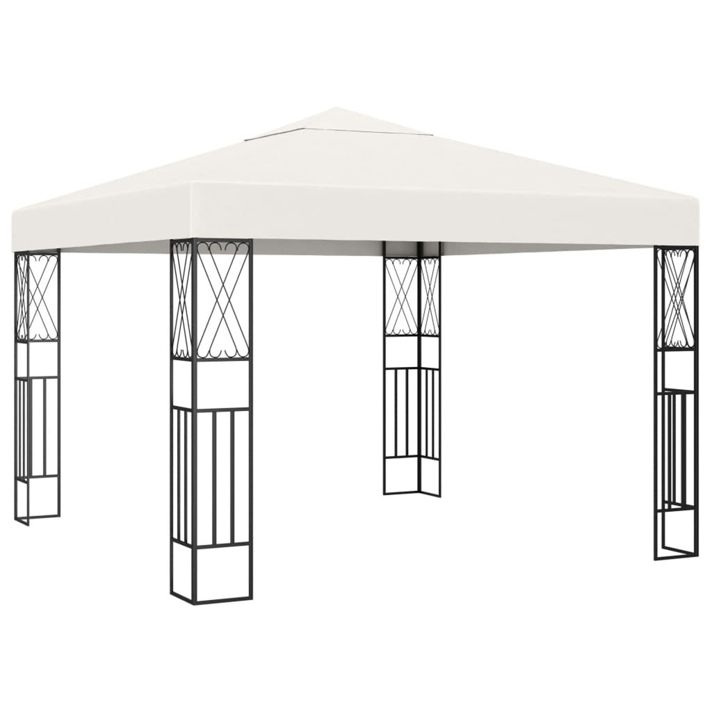 Cream Steel Frame Outdoor Party Tent Canopy 9.8ft x 9.8ft x 8.5ft C691329