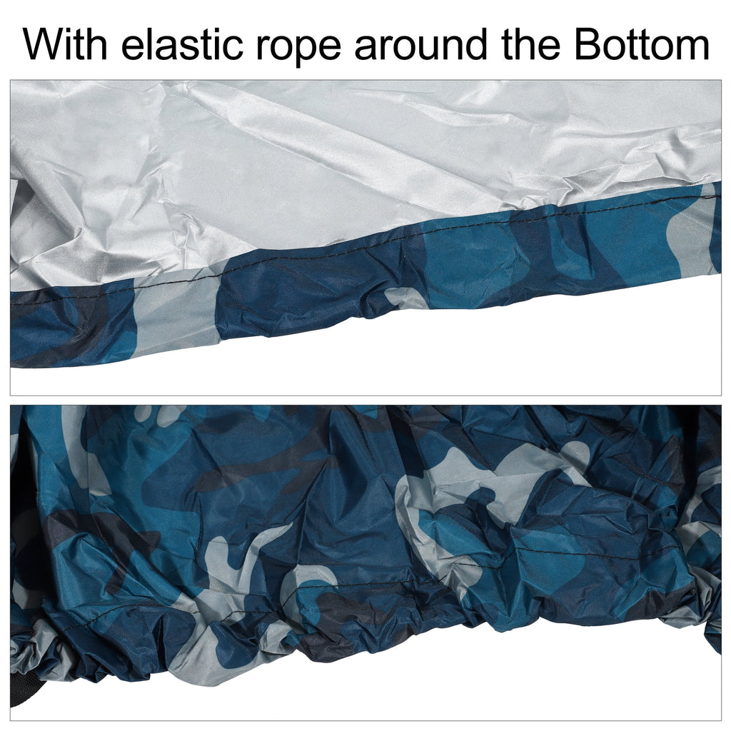 Blue Camouflage Kayak Cover Boat Canoe Cover Waterproof 15.3ft-16.7ft K60931