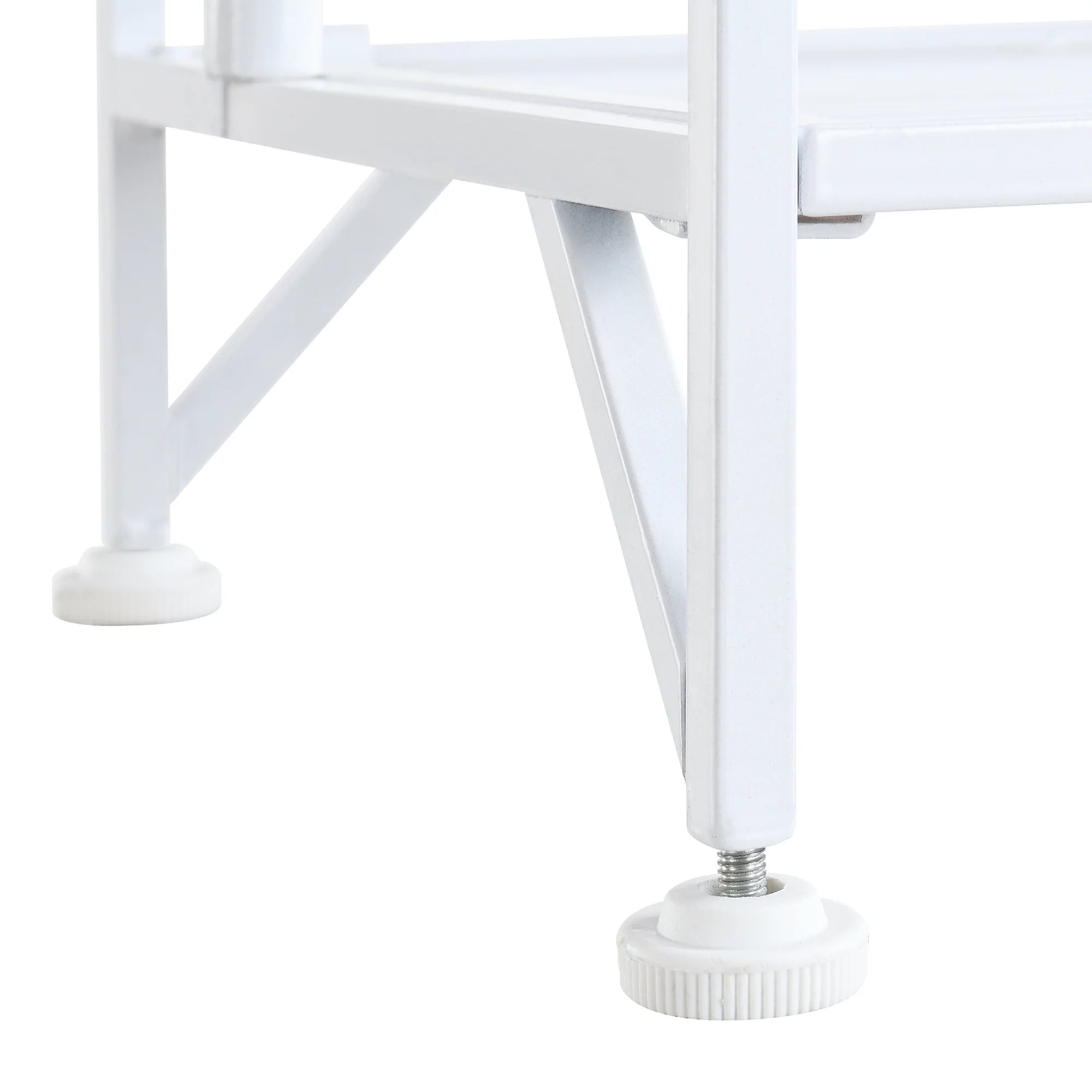 White 3 Tier Folding Metal Corner Shelf A3074