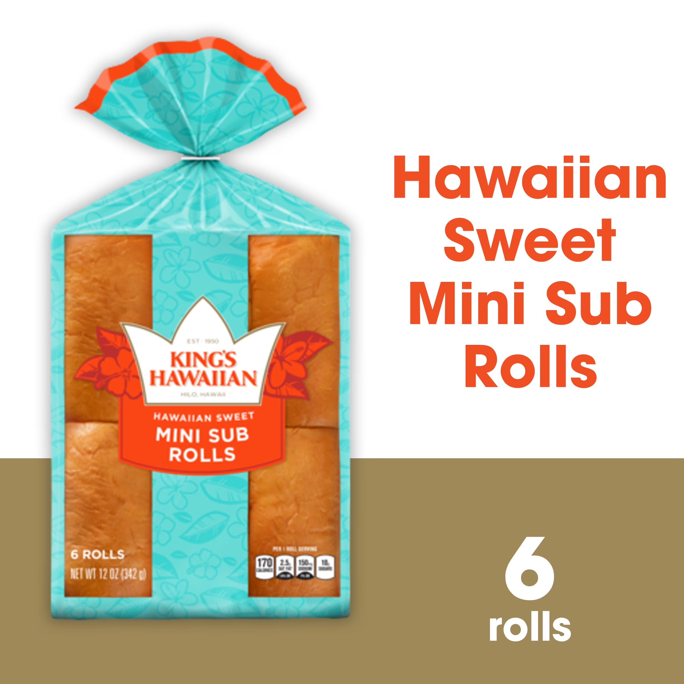 Sweet Mini Sub Rolls, 6 Count, 12 oz U745
