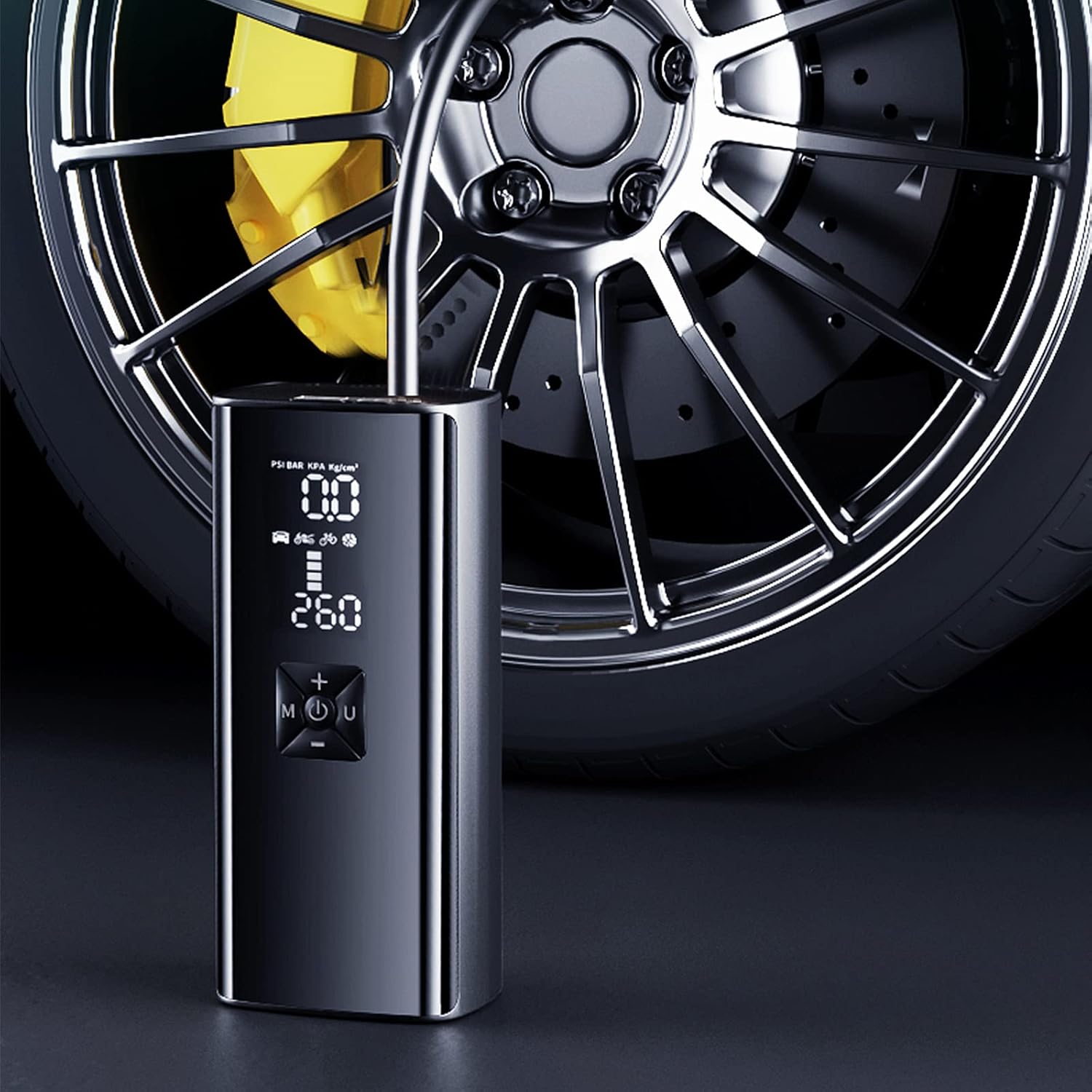 Cordless 150 PSI 6000mAh Rechargeable Tire Pump with Pressure Gauge and LED Light, Pack of 2 I493