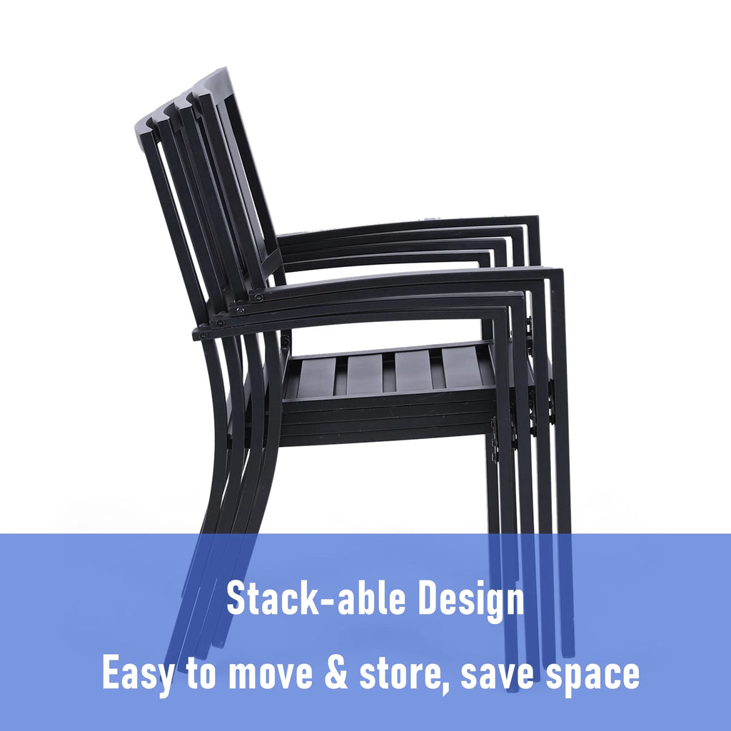 Black Metal Patio Dining Chairs, Set of 2 K166591