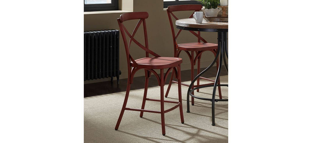 Red Back Counter Stool Set of 2 W33596