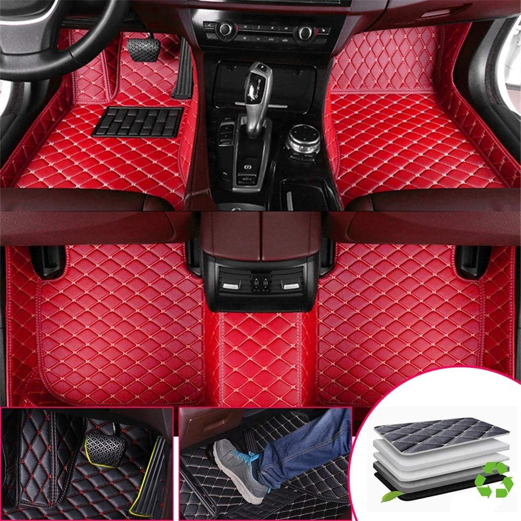 Black Beige Custom Car Floor Mats for Honda Civic W6360