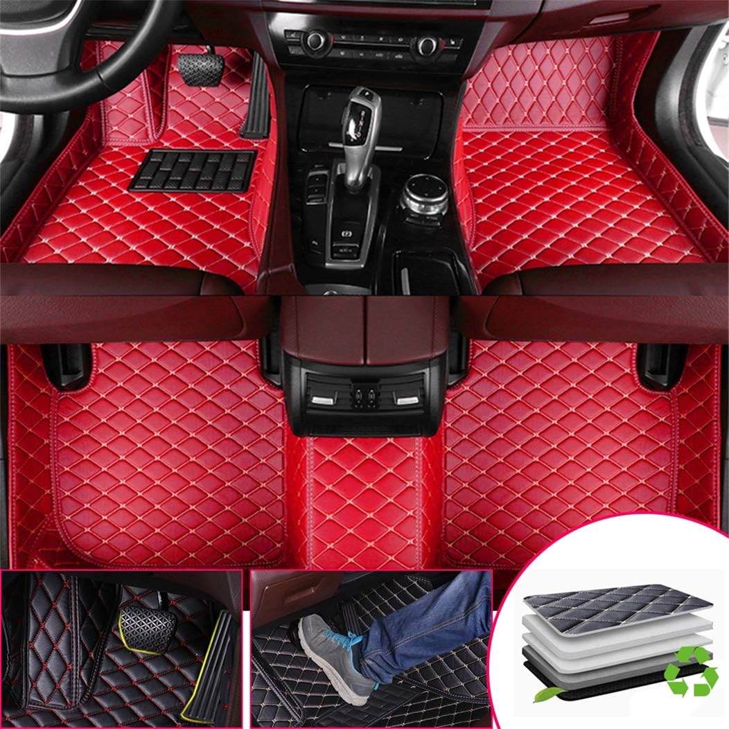 Black Beige Custom Car Floor Mats for Honda Civic W6360