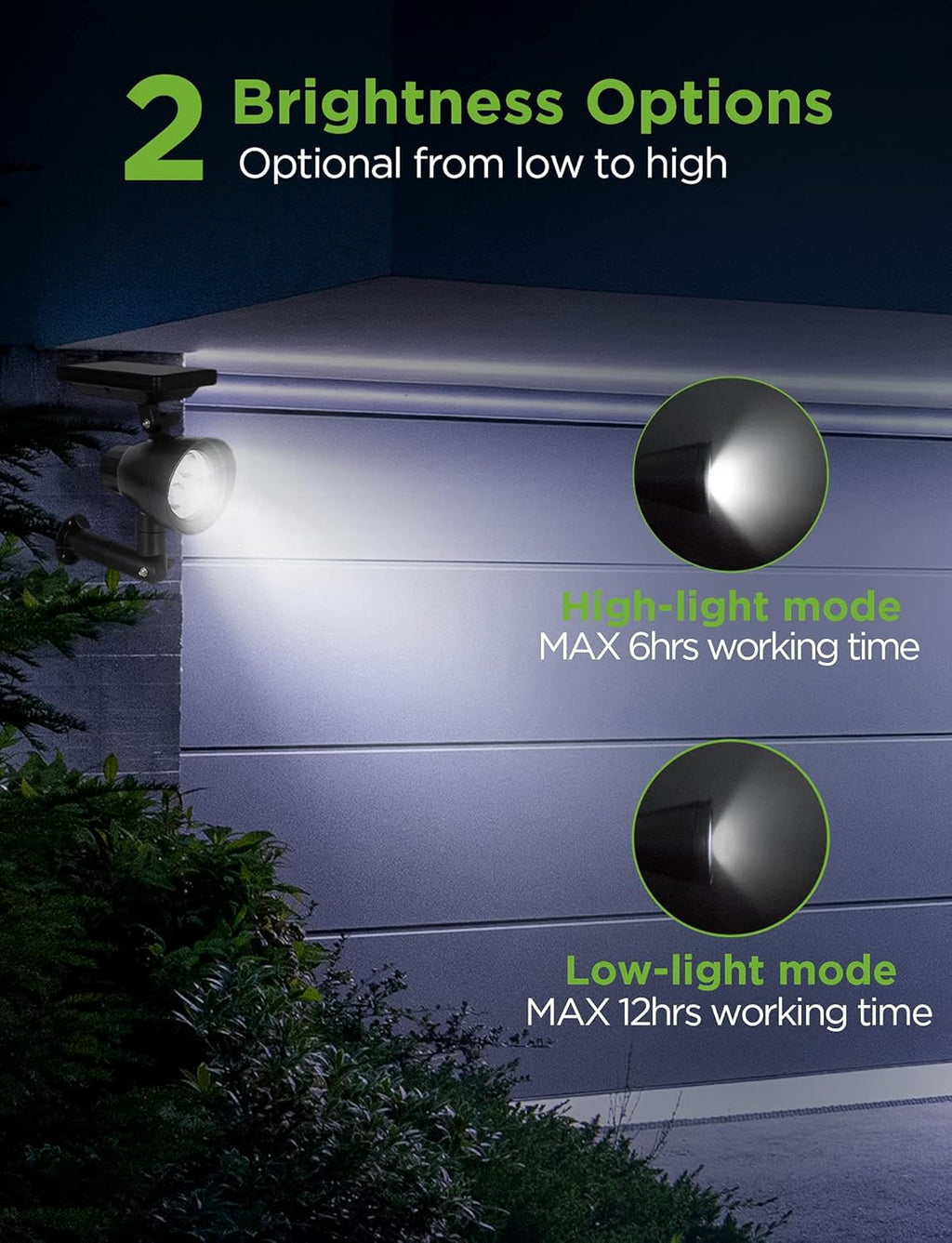 Solar Lights, 2-in-1 Waterproof 3 LED Solar Spotlights, Pack of 4 R62366