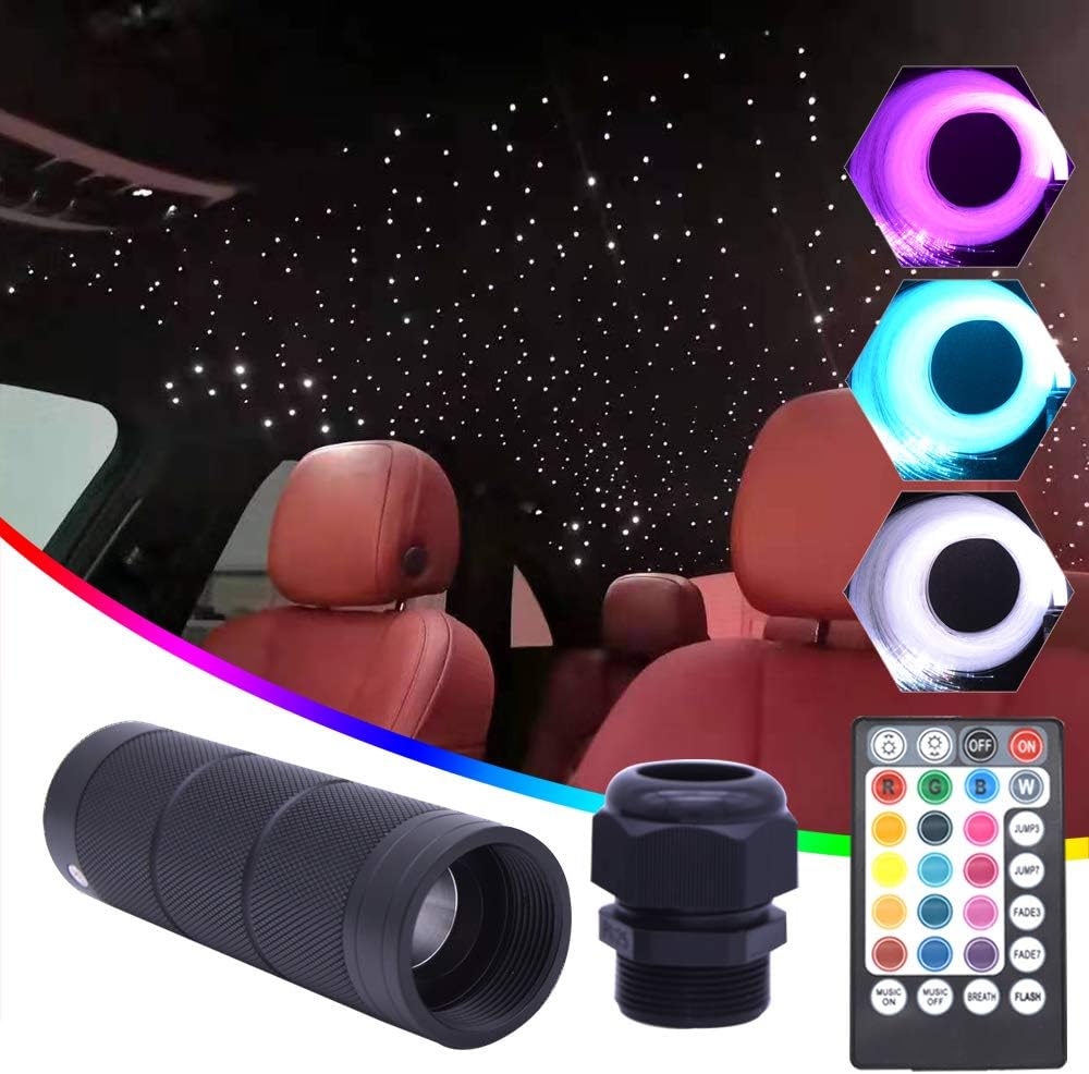 LED Fiber Optic Star Ceiling Light Kit 6W RGB 300 Strands 0.75mm 2m Star Headliner Kits R244