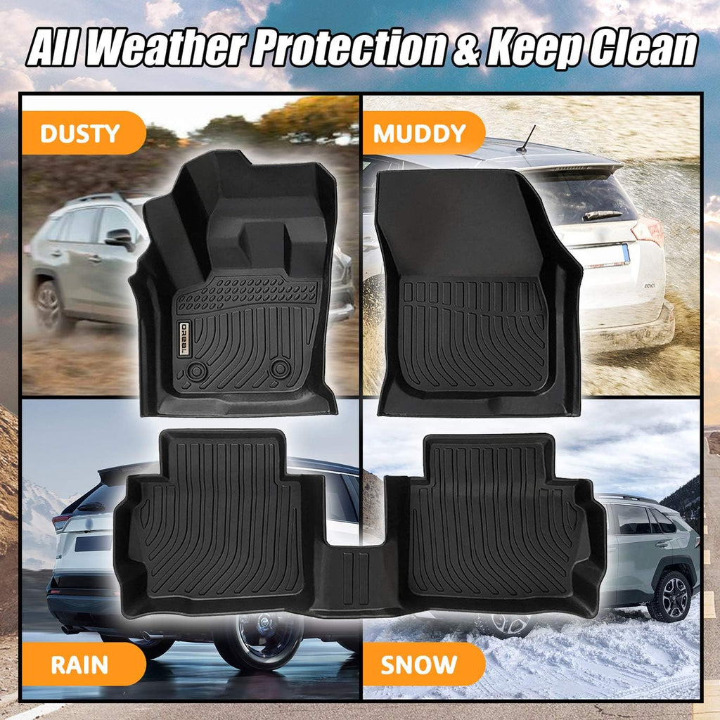 Black Floor Mats Liners for Ford Fusion / Lincoln MKZ 2017 2018 2019 2020 Heavy Duty All Weather Front and Rear Car Carpet D2355