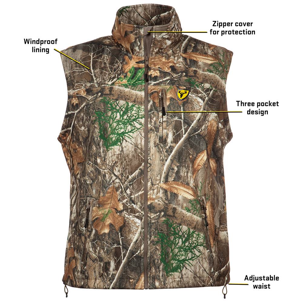 Wooltex Hunting Vest, Size: Large, Realtree Edge S761660