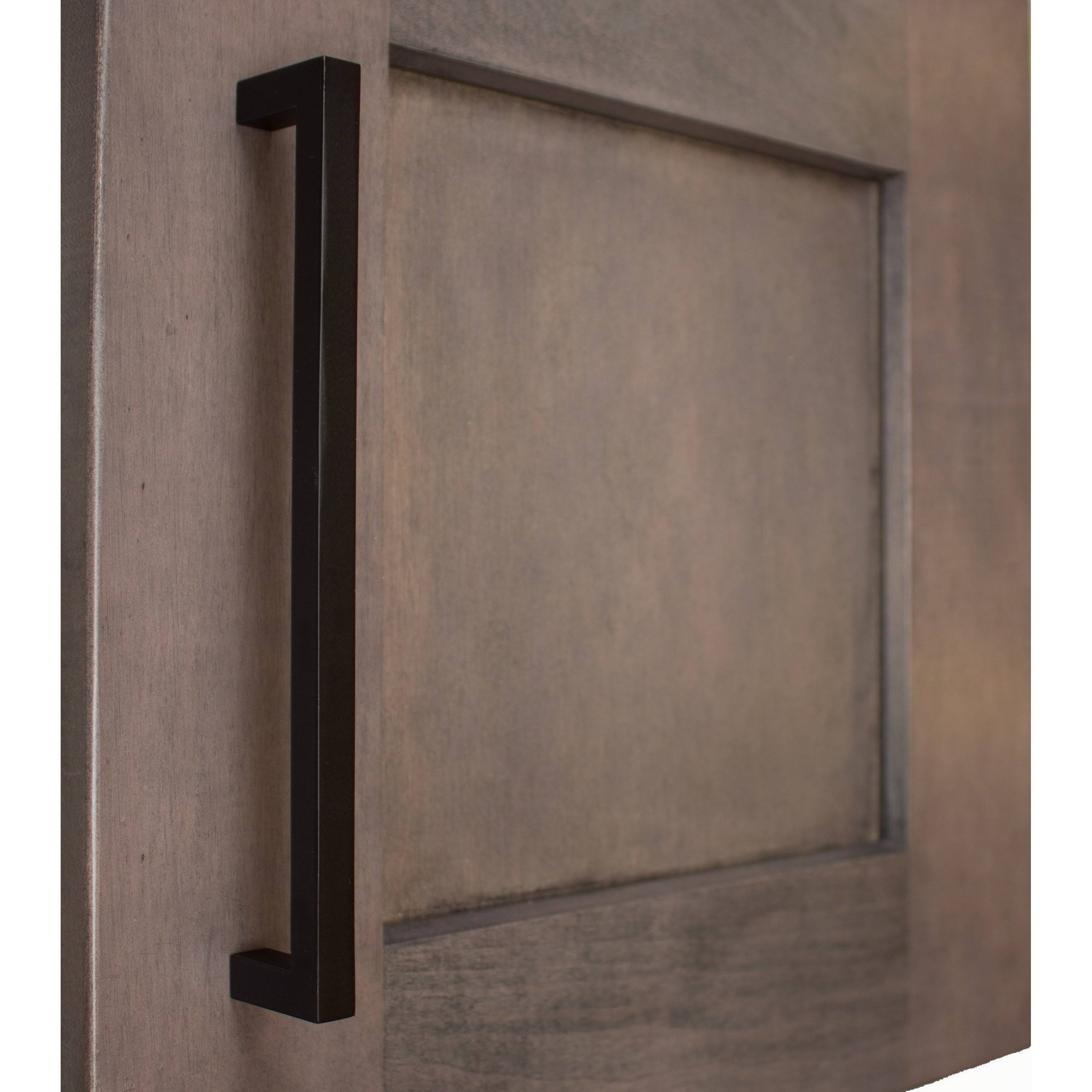 Matte Black Solid Square Cabinet Bar Pull Handles 7-9/16x22 Center Pack of 25 G29582