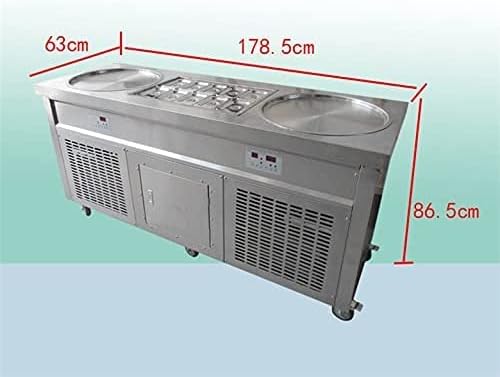 22" Double Round Pans Fried Ice Cream Machine with 10 Refrigerated Tanks D698
