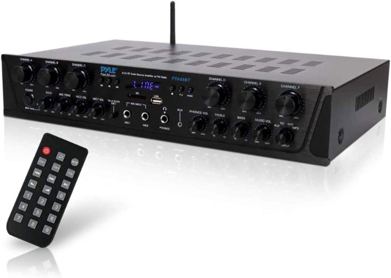 Wireless 6 Channel 600 Watt Bluetooth Stereo Receiver Amplifier G1500