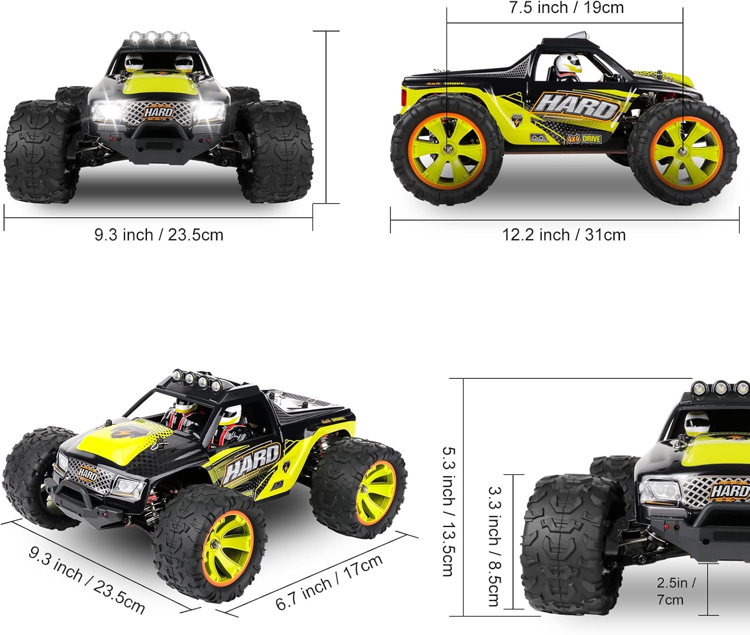 1:14 Scale RC Monster Truck with 3 Batteries J71531