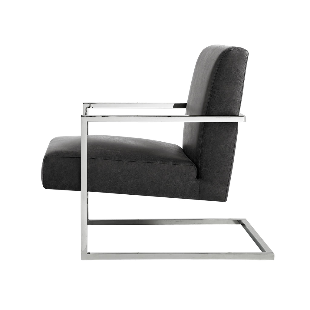 Charcoal PU Leather Accent Chair B612429
