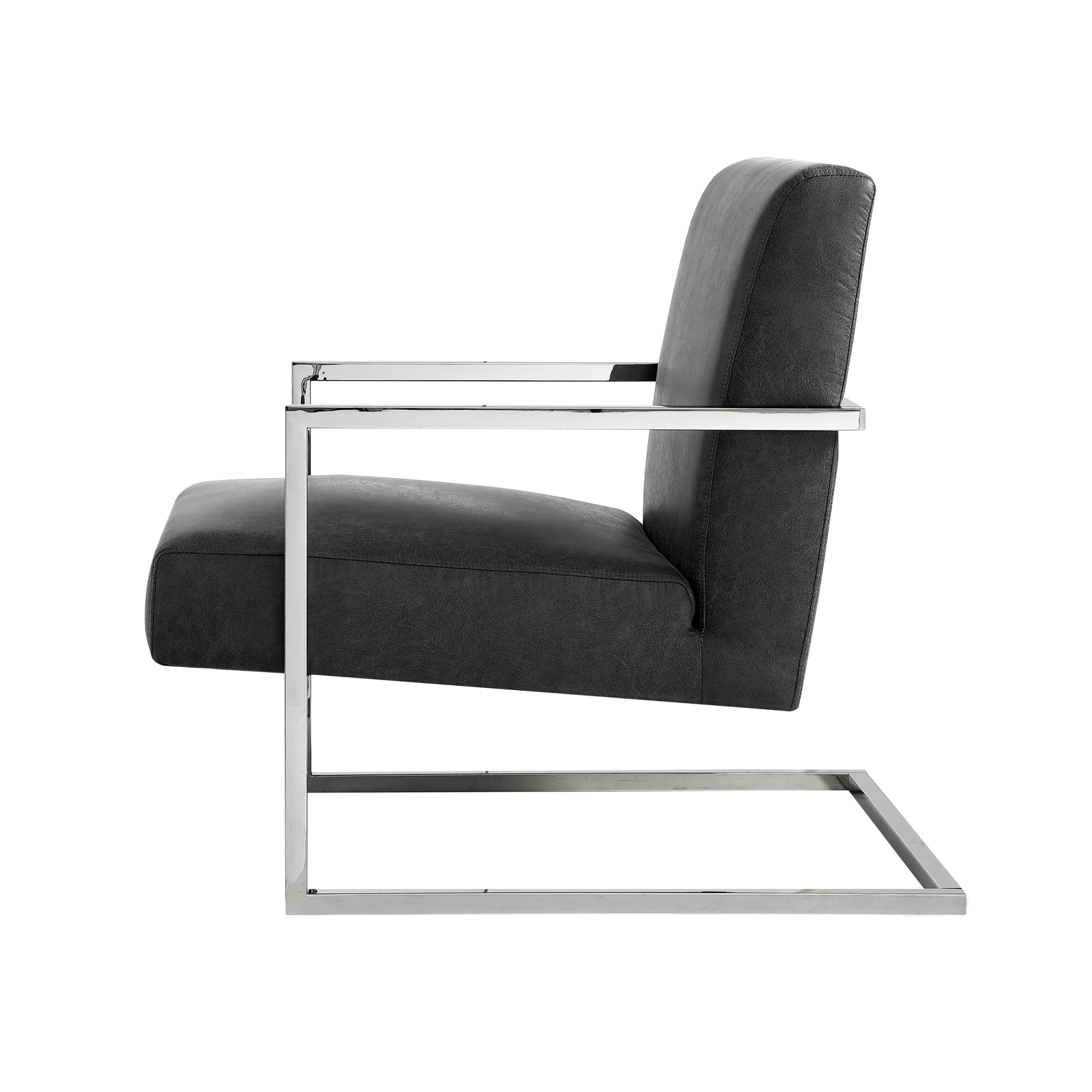 Charcoal PU Leather Accent Chair B612429