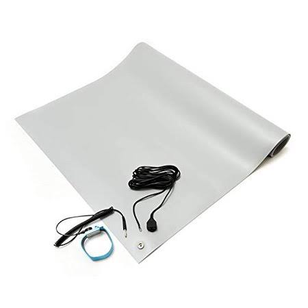 ESD Mat Kit, 30 x 30 x 0.094 Inches, Gray, Includes Wrist Strap and Ground Z939314
