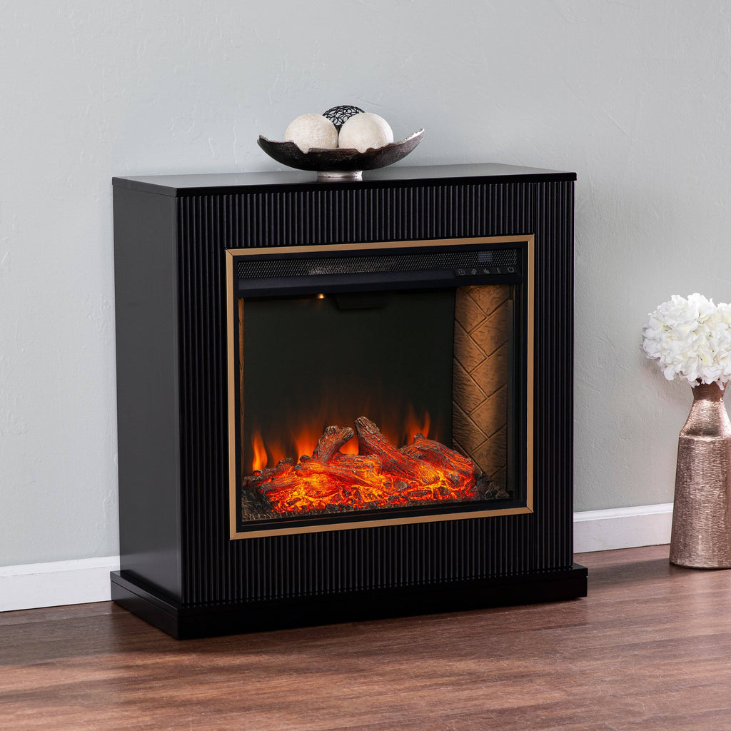 Black Wood Fireplace E6088