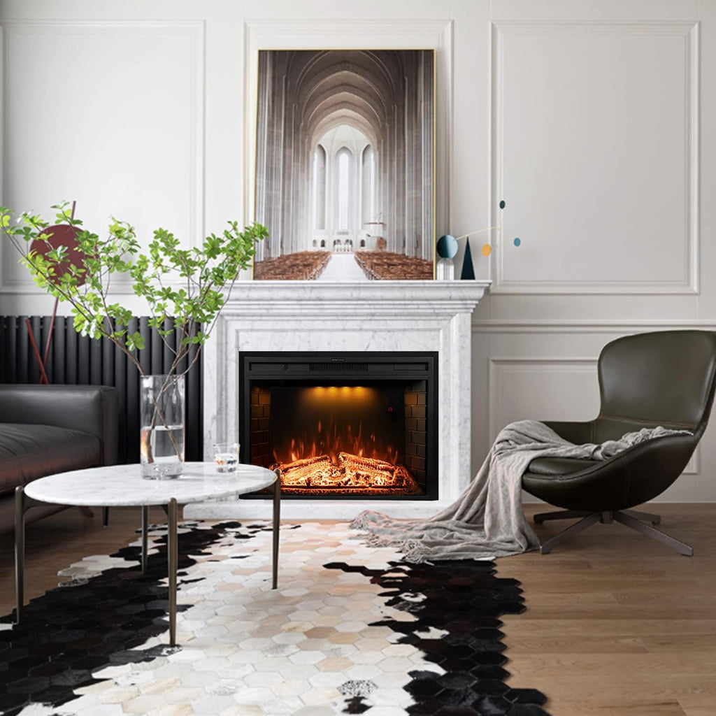 Black 30 inch Electric Fireplace with Remote Control V88391