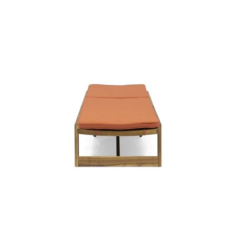 Teak and Orange Acacia Wood Chaise Lounge Set of 2 G8243