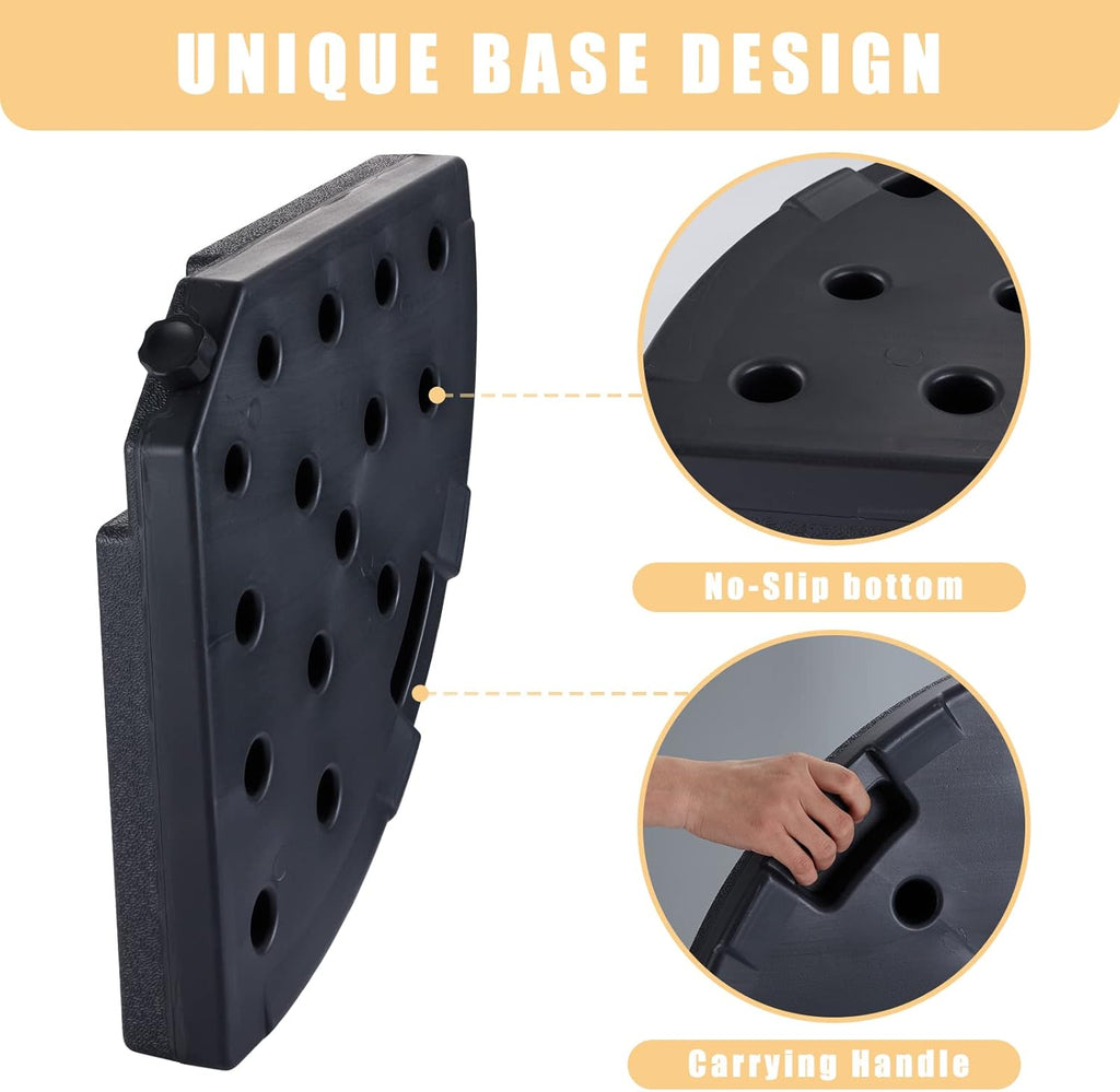4PCS Black Cantilever Offset Patio Umbrella Stand Base Plate V691419