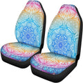 Set of 2 Brown Cow Fur Print Car Seat Covers U8962