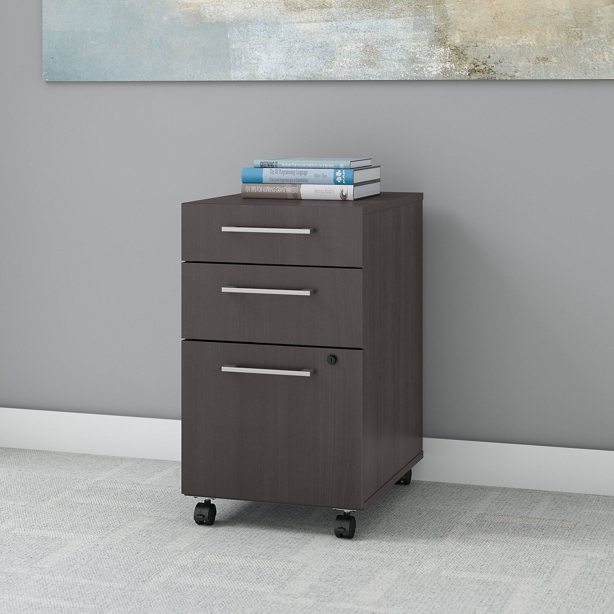 3 Drawer Mobile File Cabinet, Storm Gray E14558