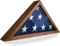 Rustic Wood Flag Display Case for 9.5 x 5 American Flag, Wall Mounted Shadow Box X9713