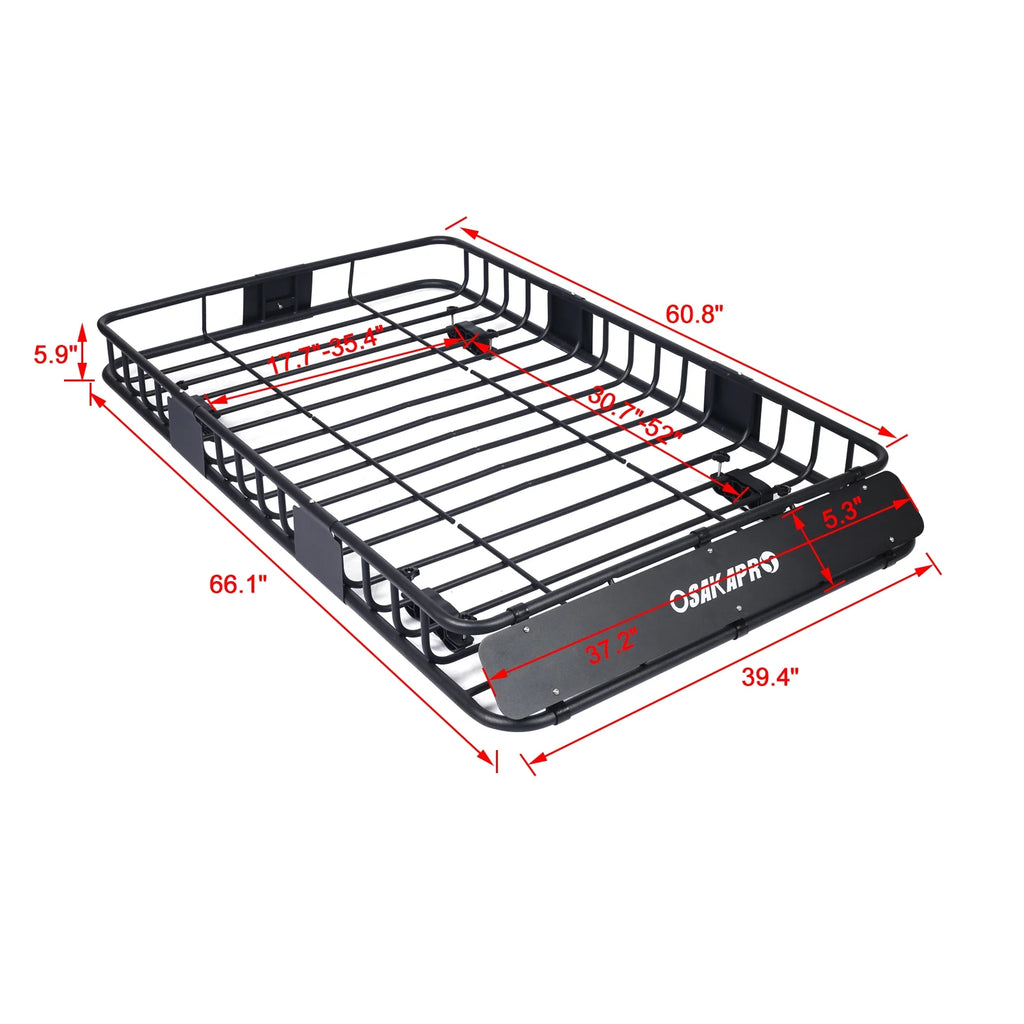 Black Steel Roof Rack Cargo Carrier Basket M2212