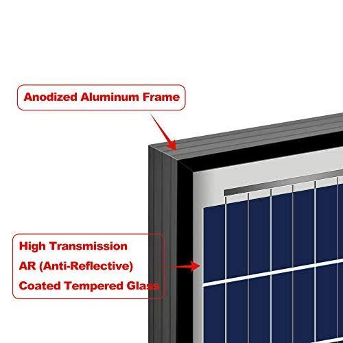 2 Pieces 100 Watt 12 Volt Polycrystalline Solar Panel Black Frame M322