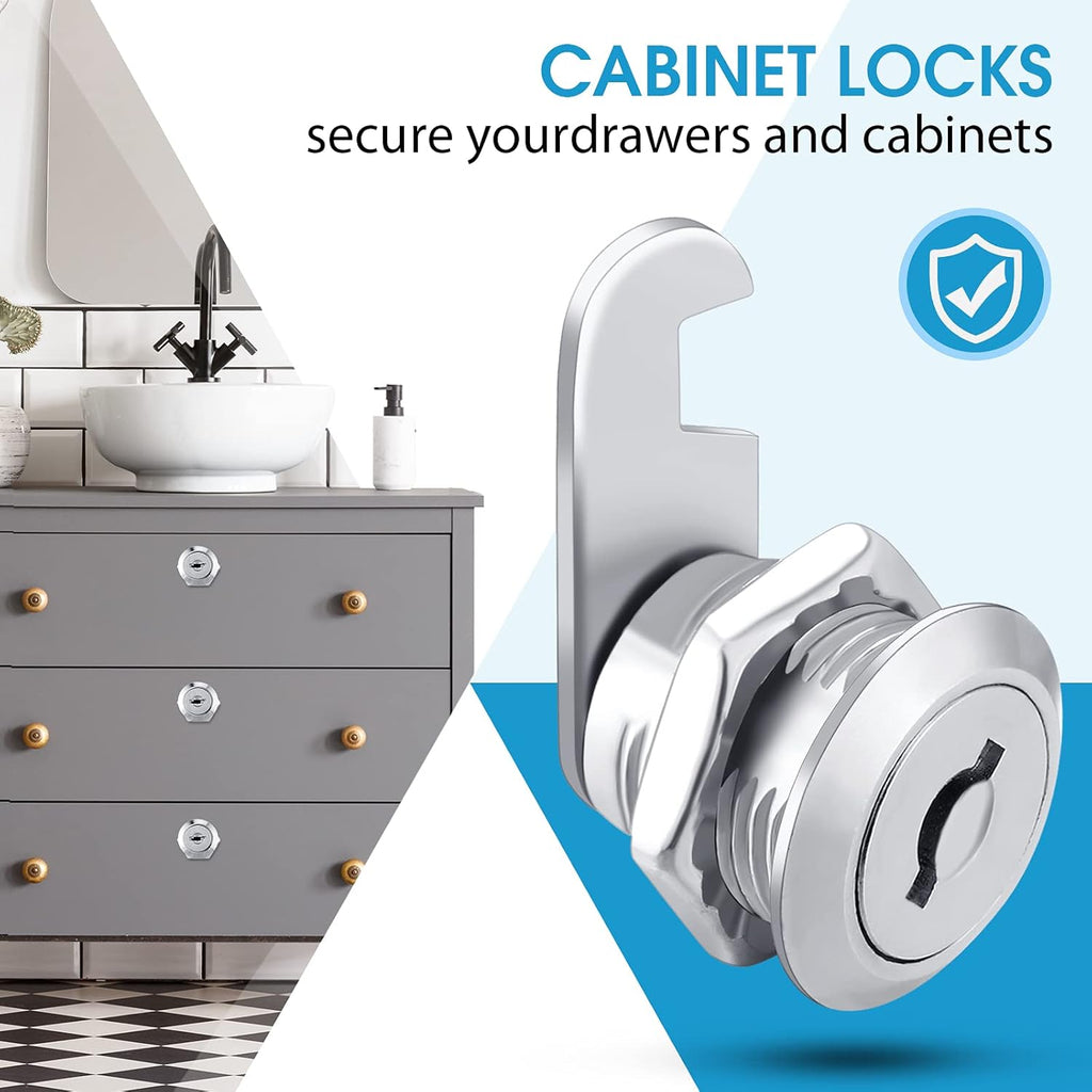 16 Pieces Zinc Alloy Cylinder Cam Lock with 32 Keys Q337389