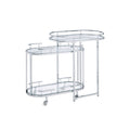 Clear Glass Serving Cart with Chrome Finish H213757