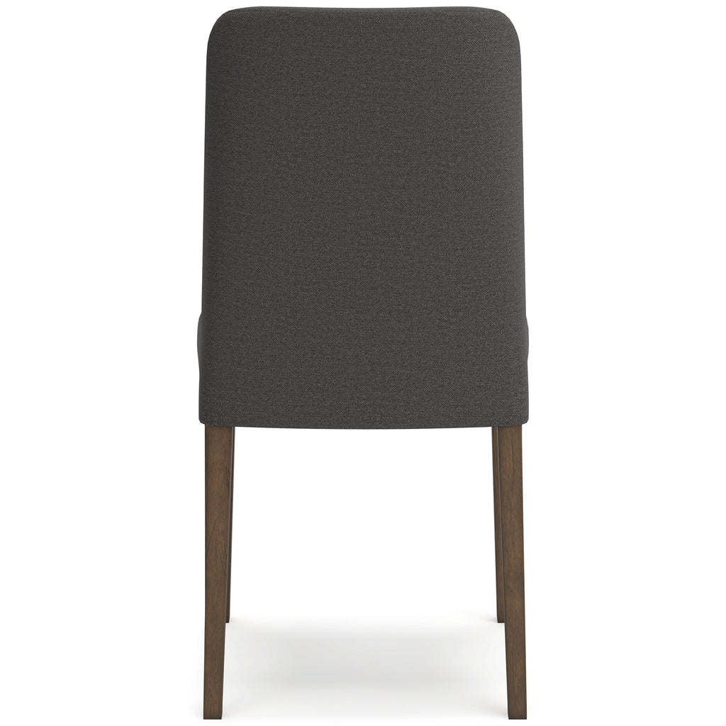 Upholstered Side Chair with Foam Cushion, Set of 2, Dark Gray & Brown P27181