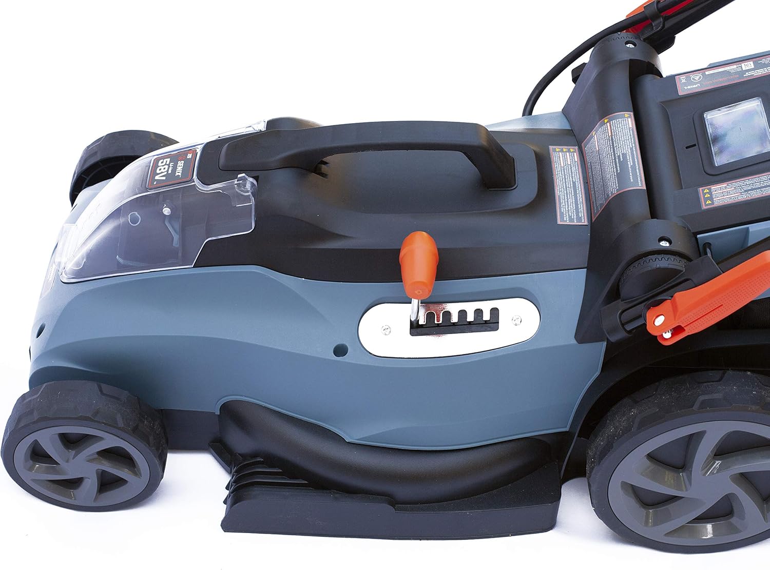 Blue 15 Inch Cordless Brushless Push Lawn Mower with Battery and Charger Y167