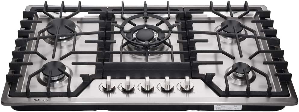 34" 6 Sealed Burner Stainless Steel Drop-In Gas Cooktop K52871