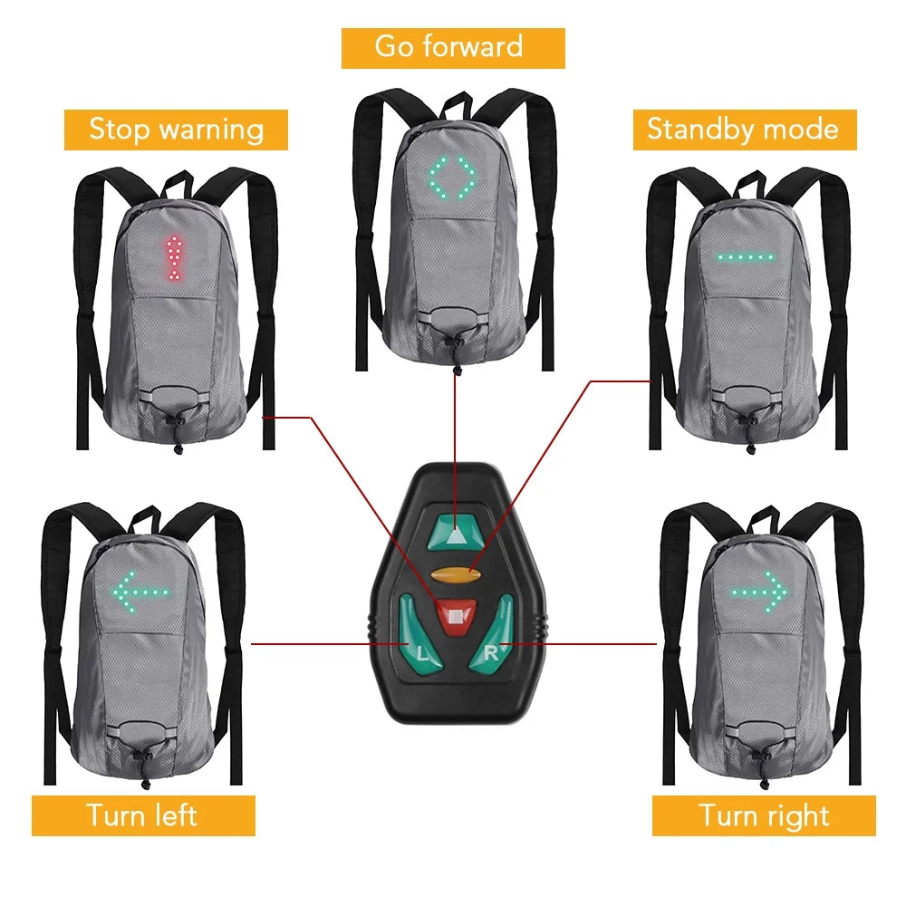 Waterproof LED Bike Backpack with Turn Signal O85408