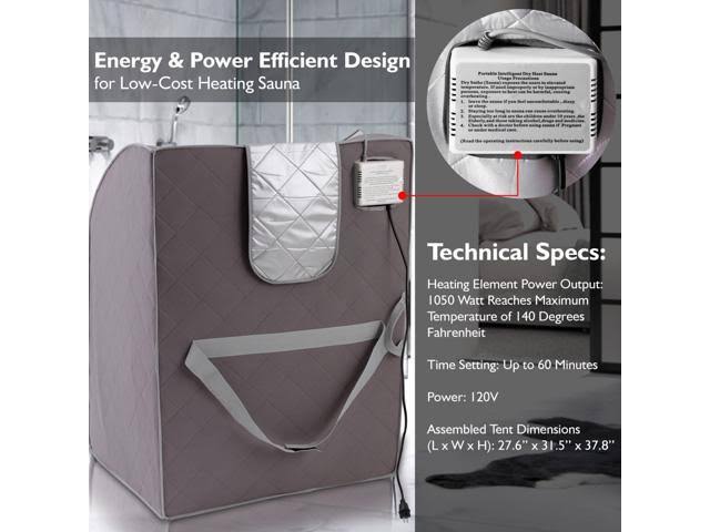 Portable Infrared Home Spa One Person Sauna with Foot Pad and Chair T523