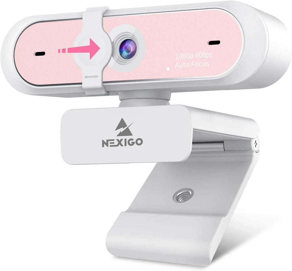 1080P 60FPS Webcam with Dual Microphone & Cover, Autofocus C598189